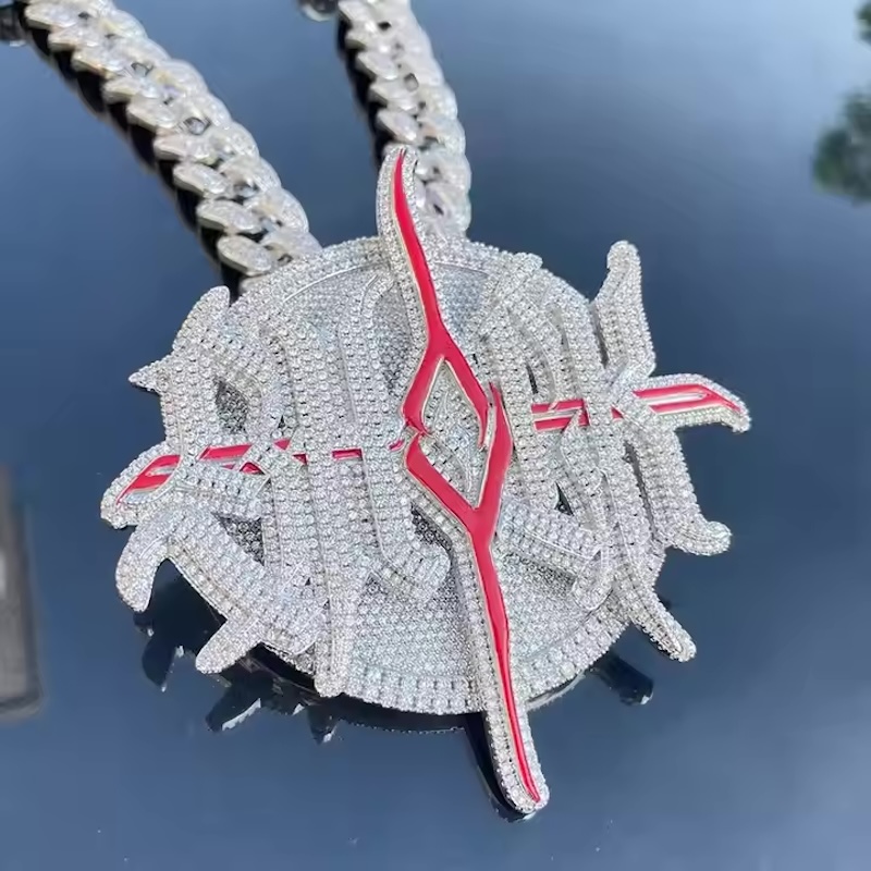 Hip Hop Chain Necklace - Вращающийся кулон из стерлингового серебра с