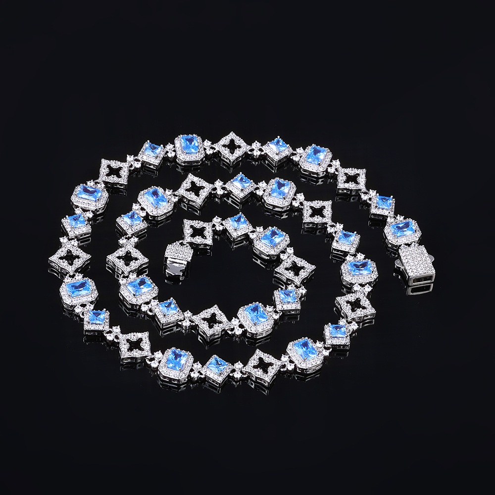 Hip Hop Chain Necklace - HHIOK Новое кубинское ожерелье с синим