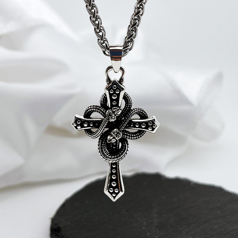 Hip Hop Chain Necklace - Винтажное двухцветное ожерелье с подвеской в